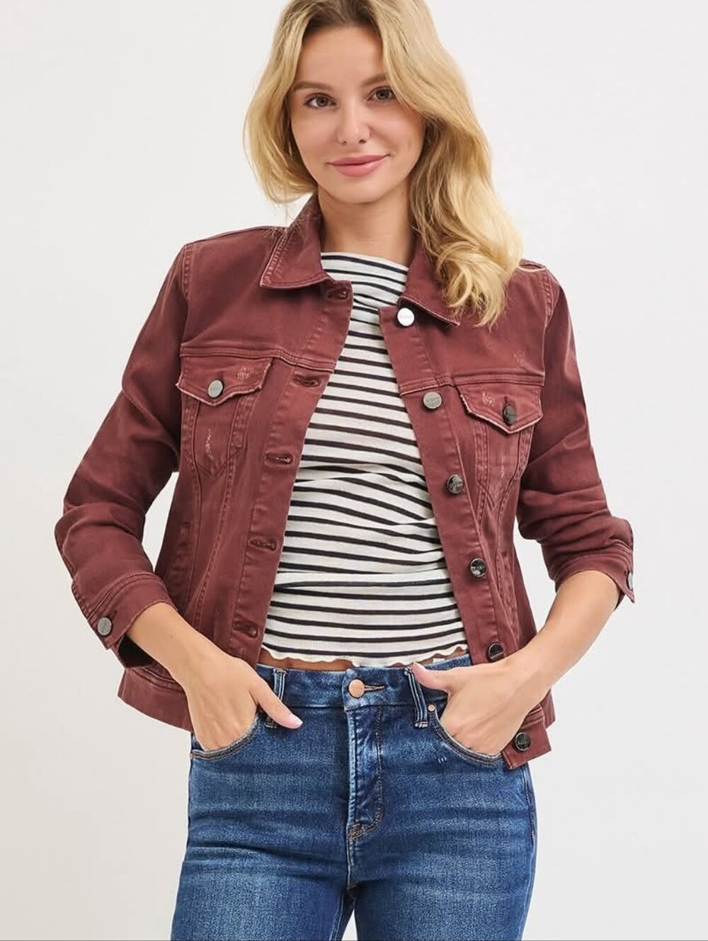 Risen Women's  Jean Jacket - Classic Button-Front